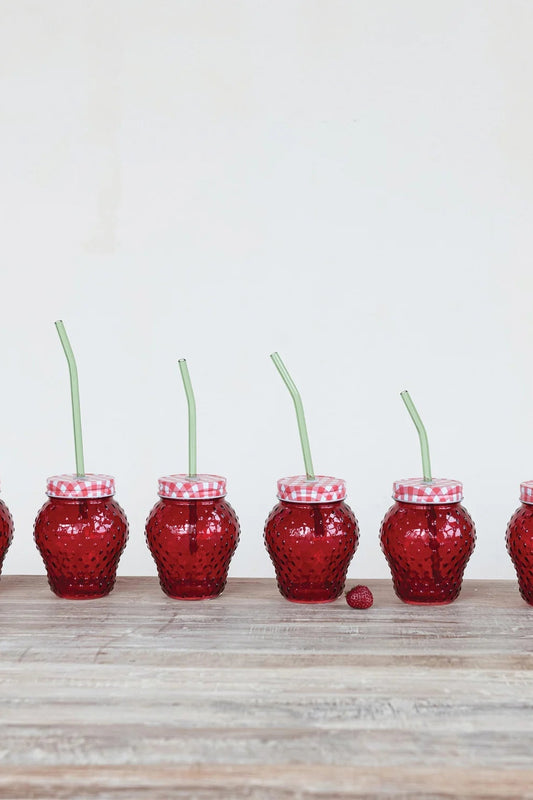 Summer Picnic Strawberry Glasses