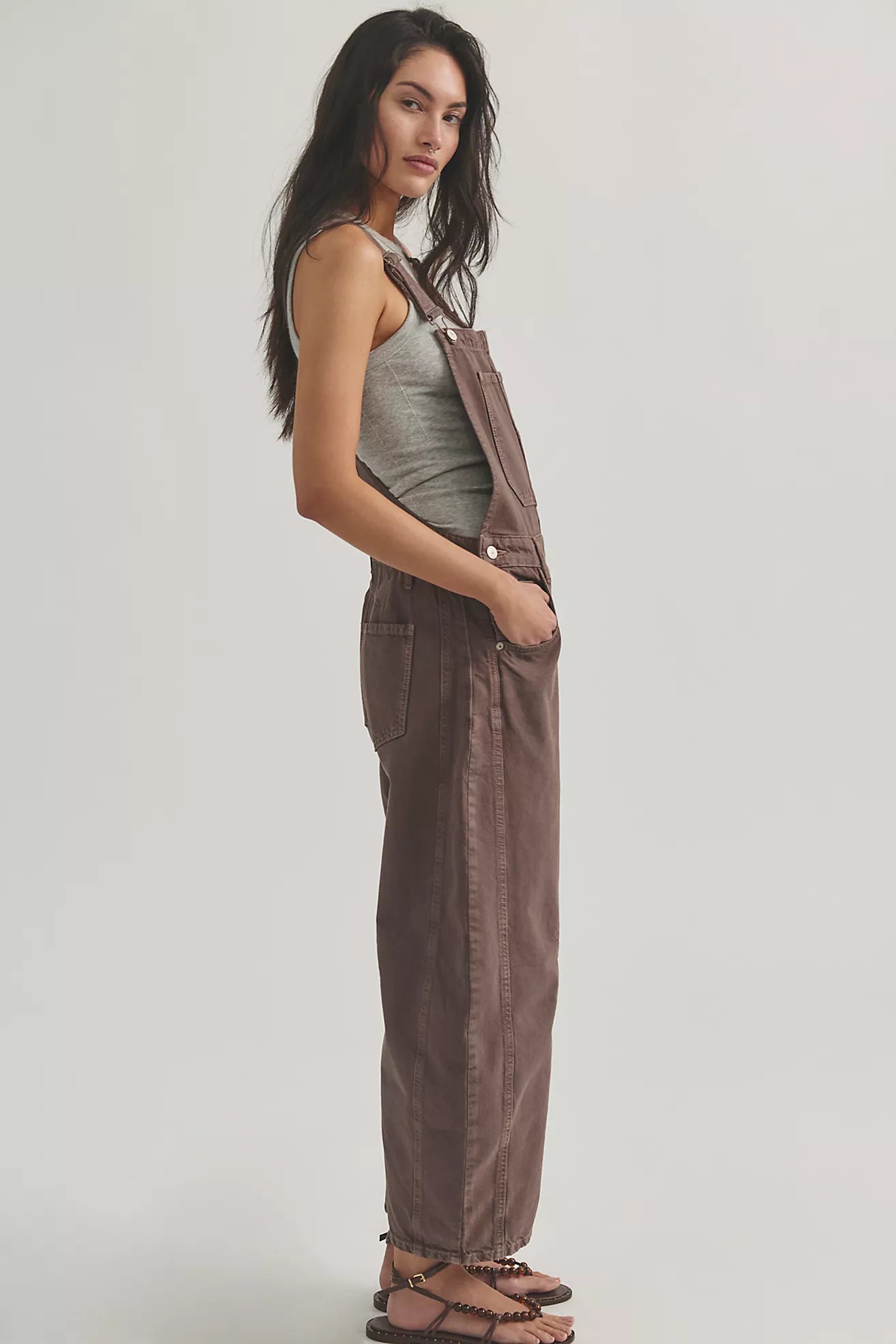 Free People Good Luck Barrel Overalls