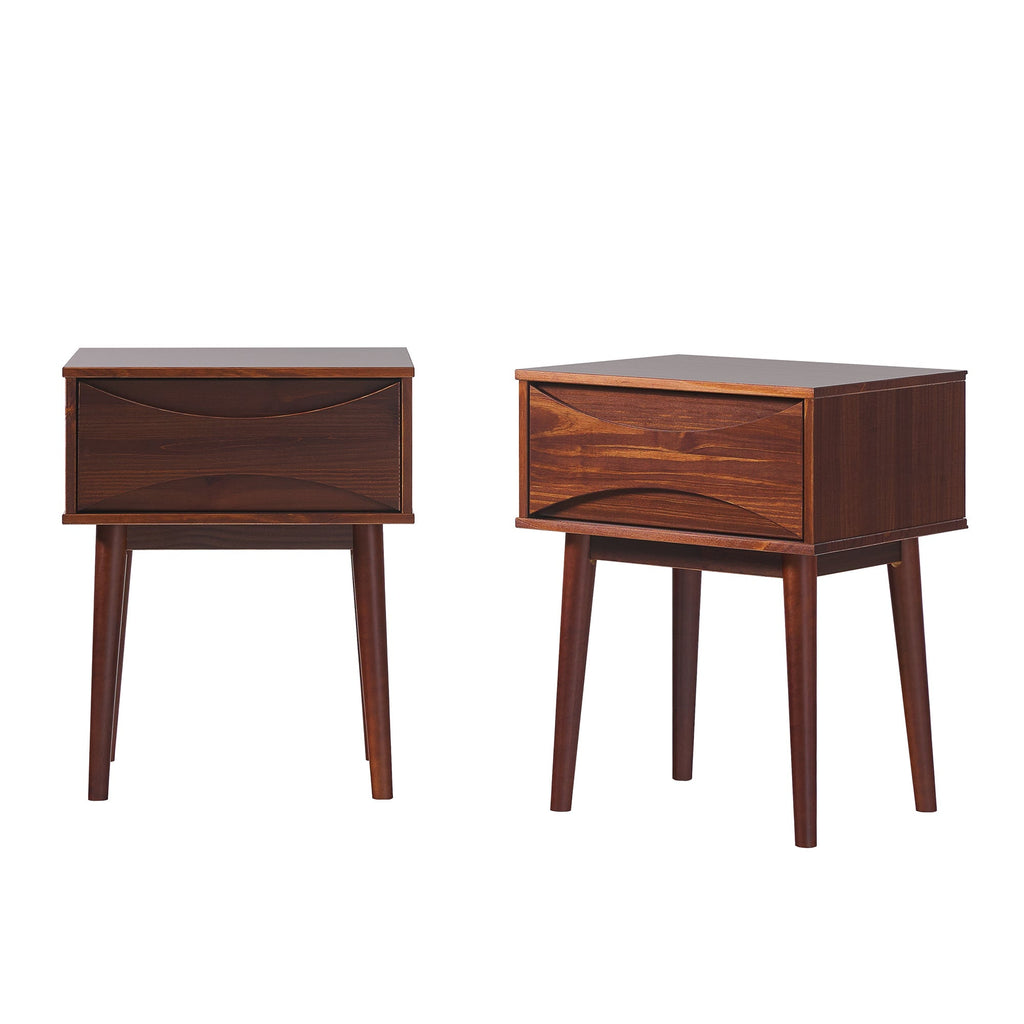 Atticus Solid Wood Mid-Century Modern Nightstand