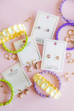 Huggie Charm Earrings - Edith Clear Gold