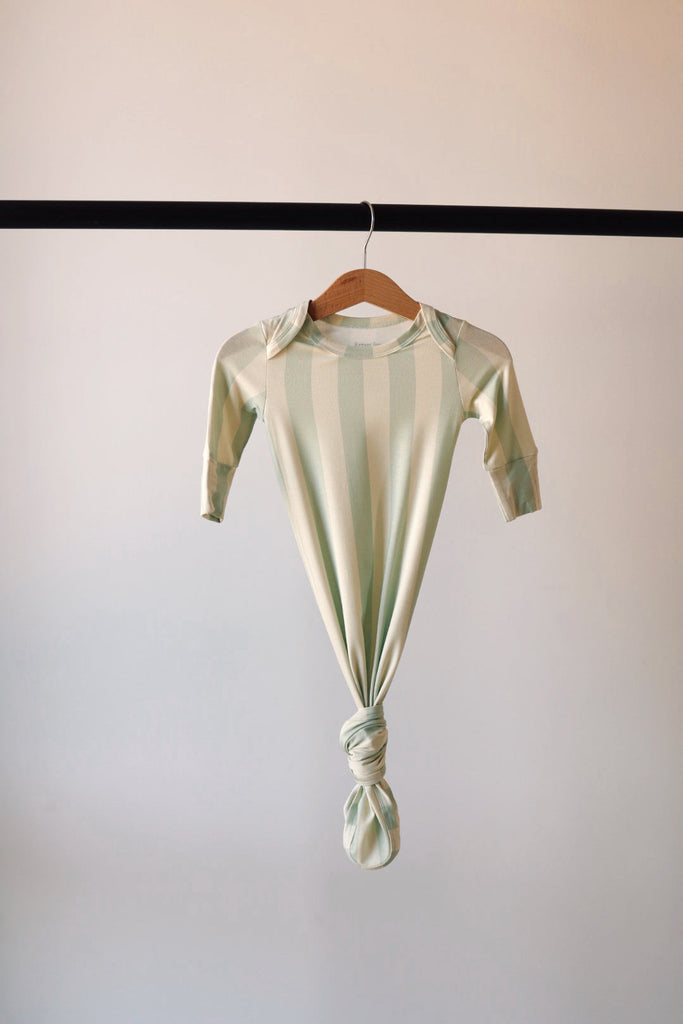 Bamboo Knotted Gown | Key Lime Stripe