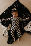 Plush Blanket  | Just Smile Black & Ivory