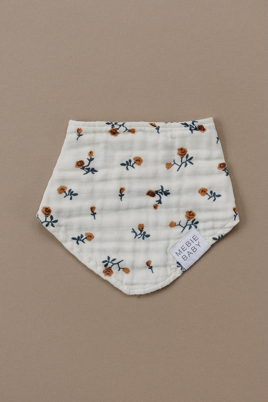 Cream Floral Muslin Bib