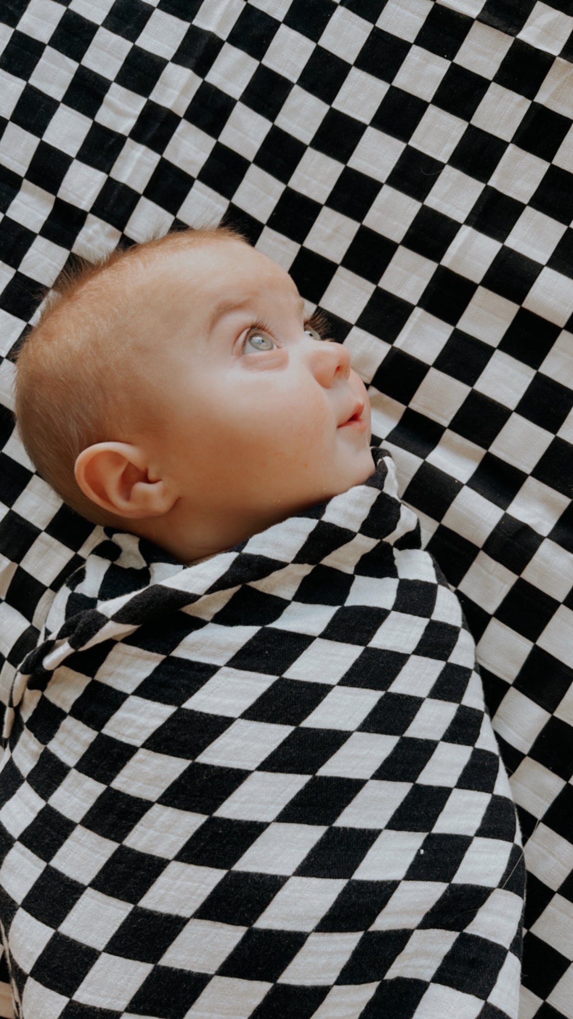 Muslin Crib Sheet | Black Checkered