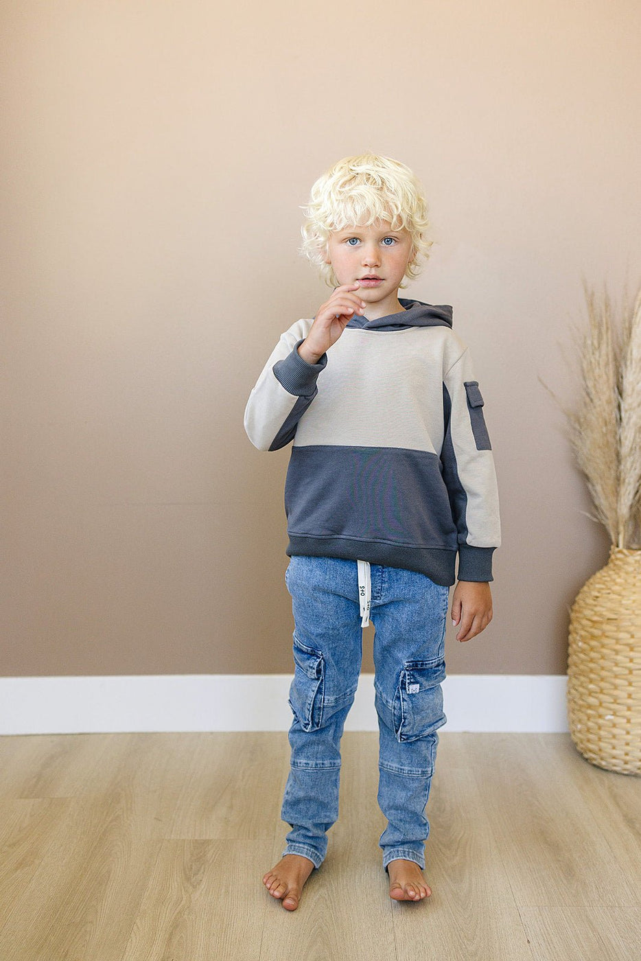 a child standing in a room