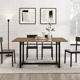 60" Contemporary Wood and Metal Dining Table