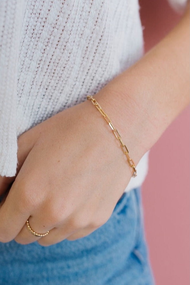 Madeline Gold Filled Paperclip Bracelet