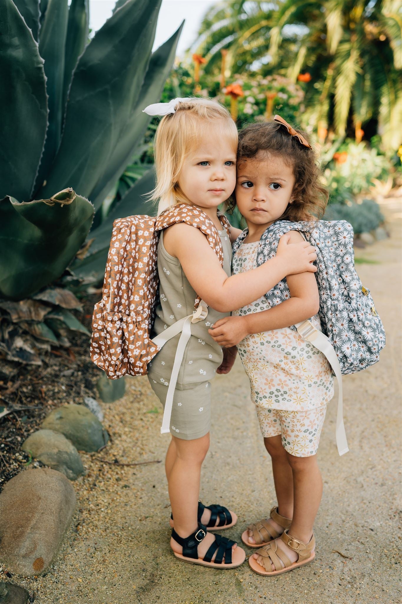 floral mini backpacks Mebie Baby Mustard Floral Mini Backpack