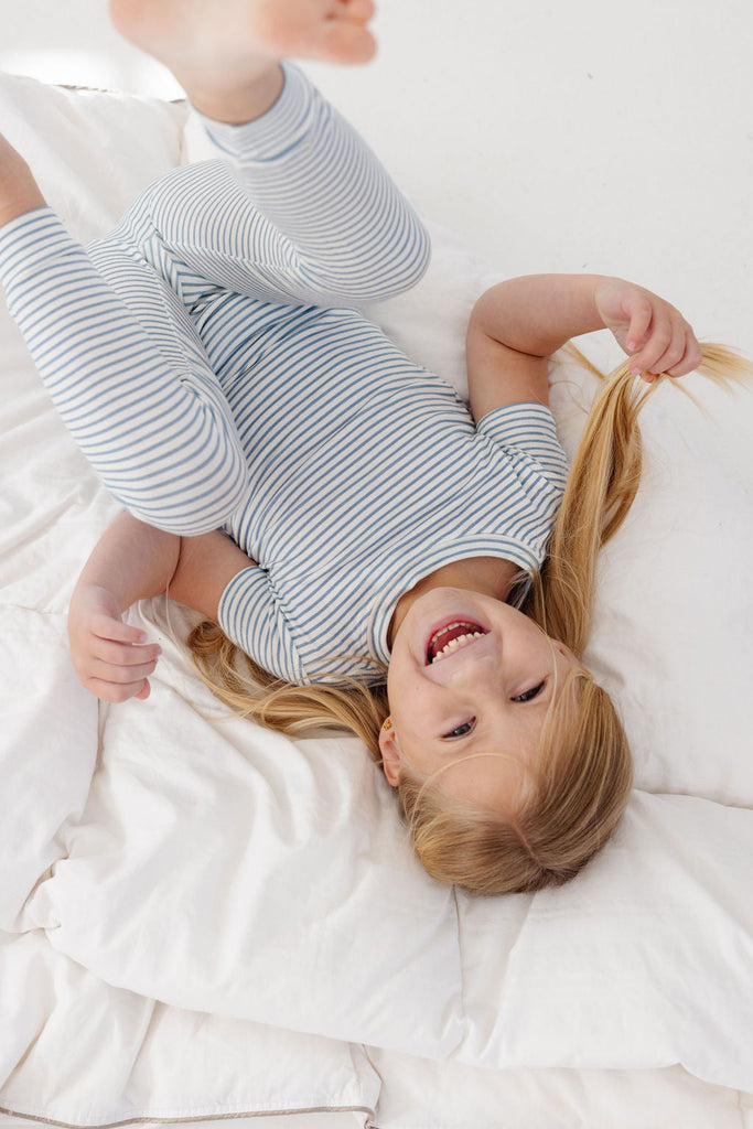 Short Sleeve PJ Set in French Bleu Stripe