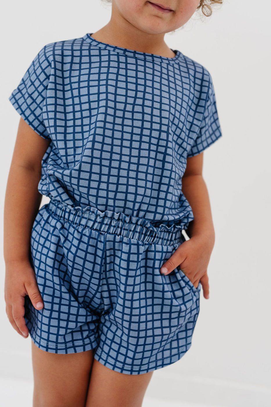 Play Set in Denim Grid