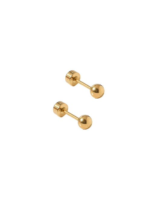 Screwback Stud Earrings - Evelyn Gold