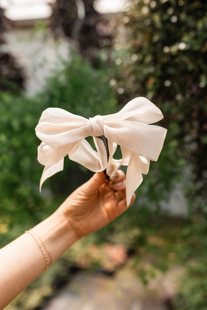 Sheer Bow Banana Claw Clip