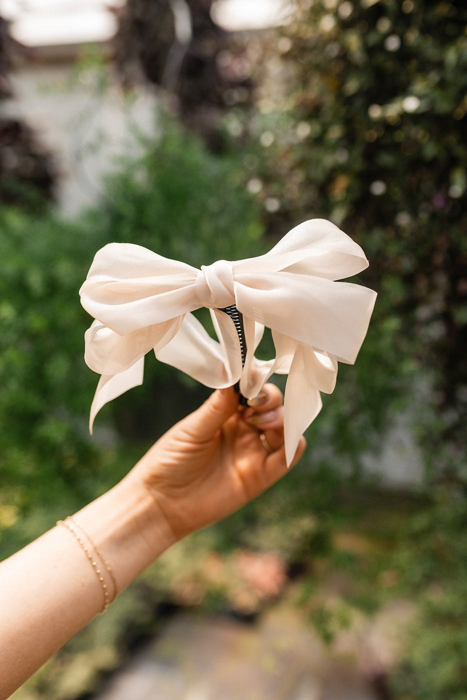 Sheer Bow Banana Claw Clip