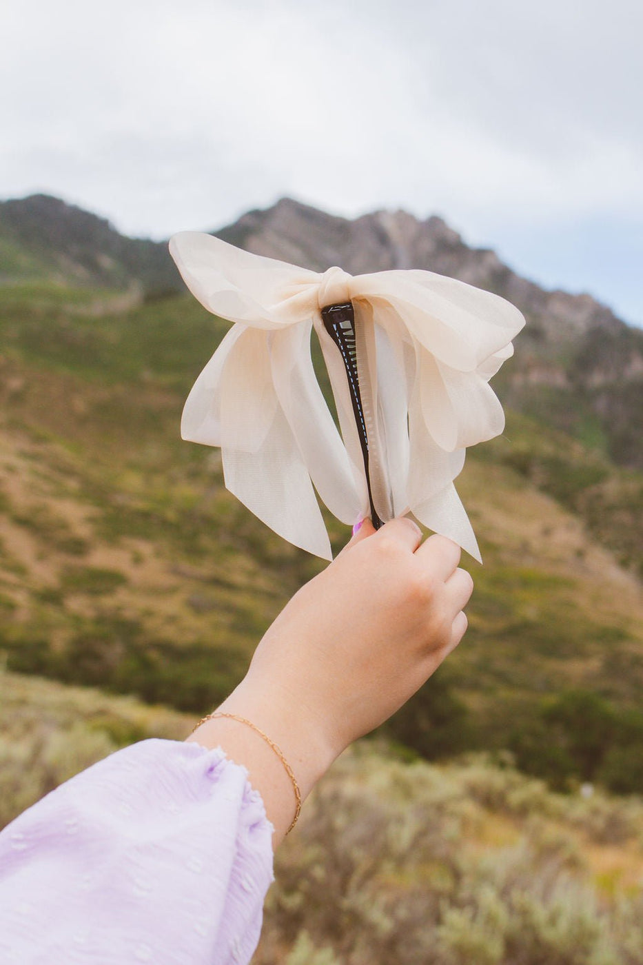 Sheer Bow Banana Claw Clip