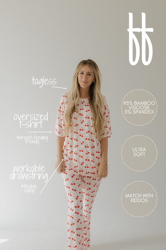 Short Sleeve Women's Bamboo Pajamas | Cherry Orchard