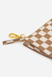 The Wallet Pouch - Tan/White Check