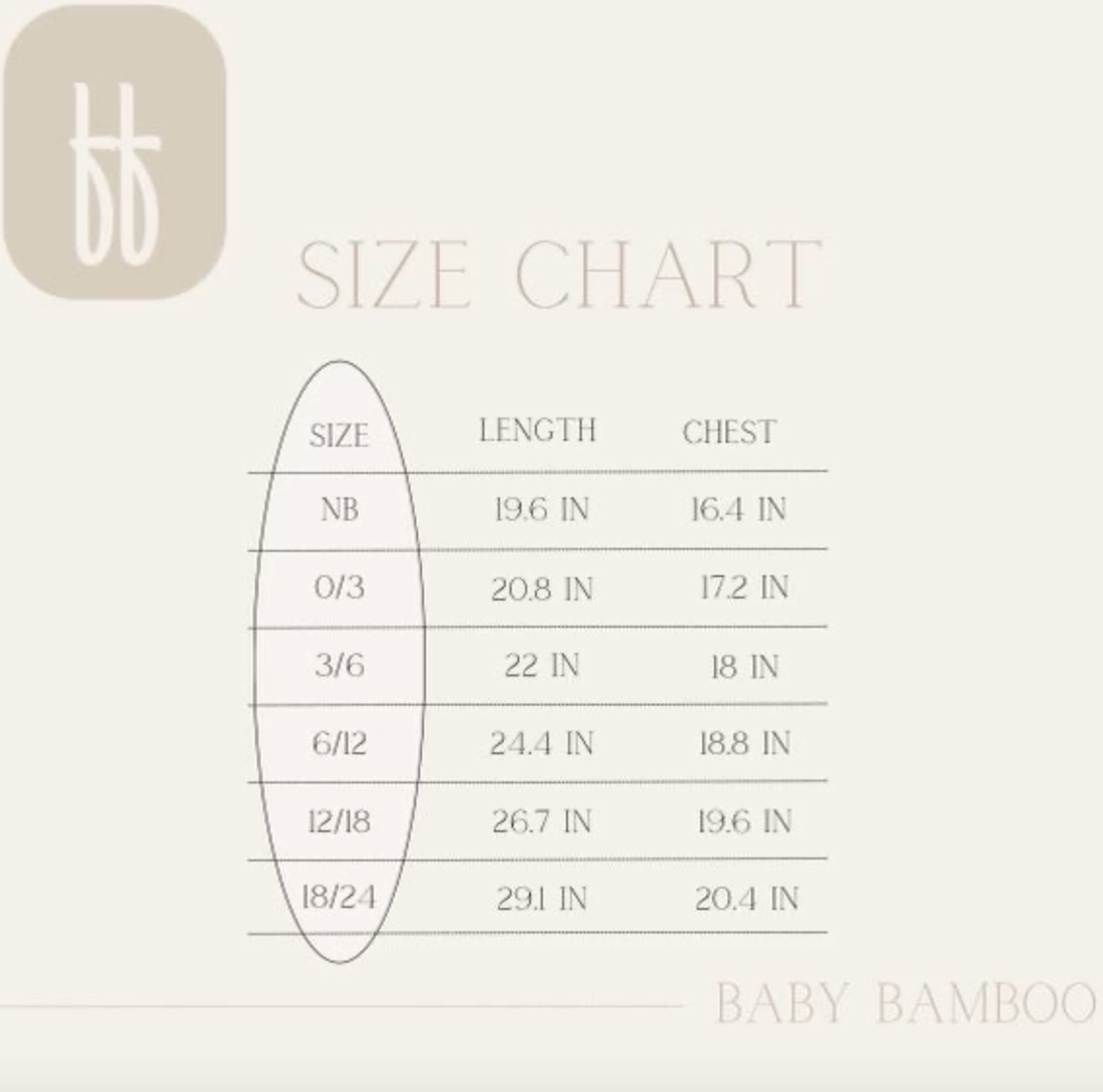 a chart of size chart