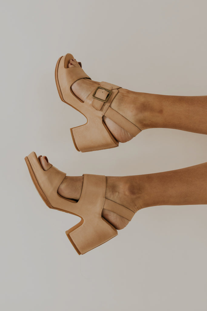 Natural Heeled Sandals | ROOLEE