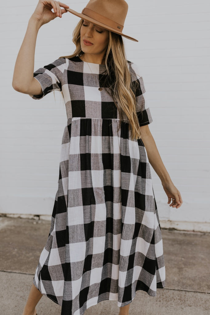 Buffalo Plaid Maxi Dress - Modest Dresses | ROOLEE