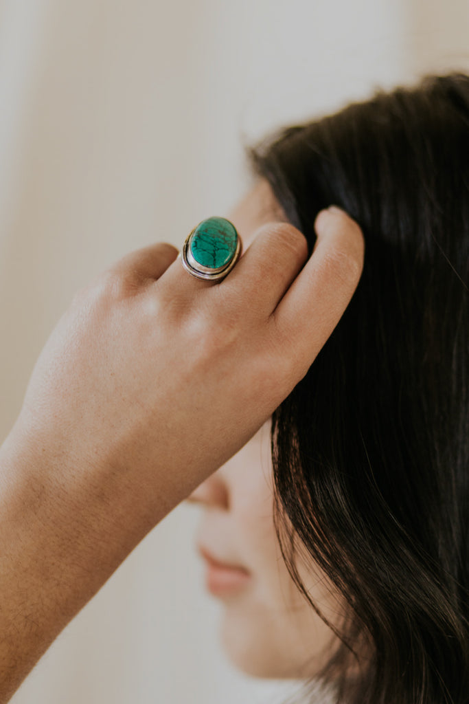 Trendy Turquoise Ring | ROOLEE