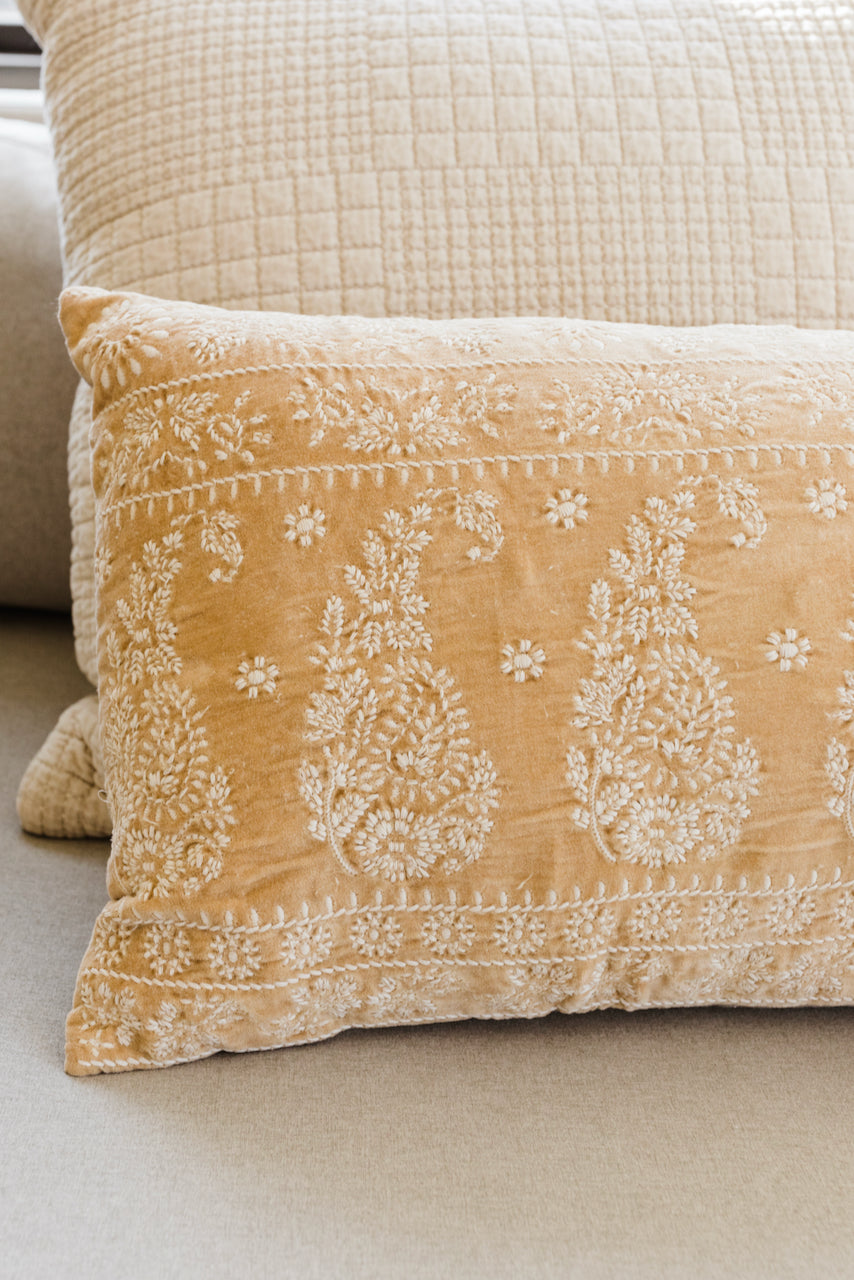 Embroidered Lumbar Pillow | ROOLEE