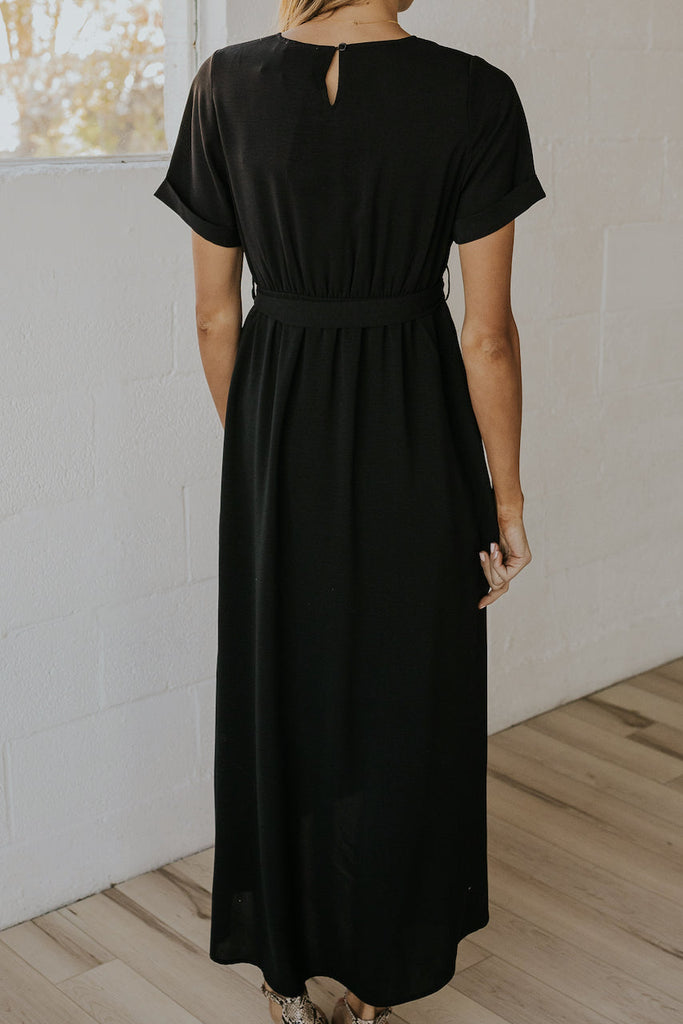 Black Waist Tie Dress | ROOLEE