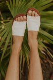 Cream open toe sandals for summer | ROOLEE