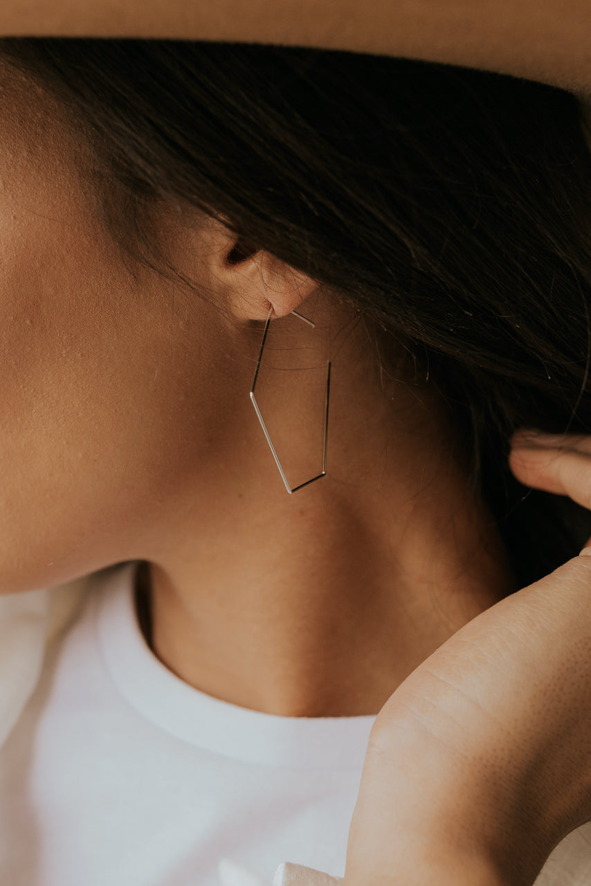 Hexagon Hoop Earrings | ROOLEE