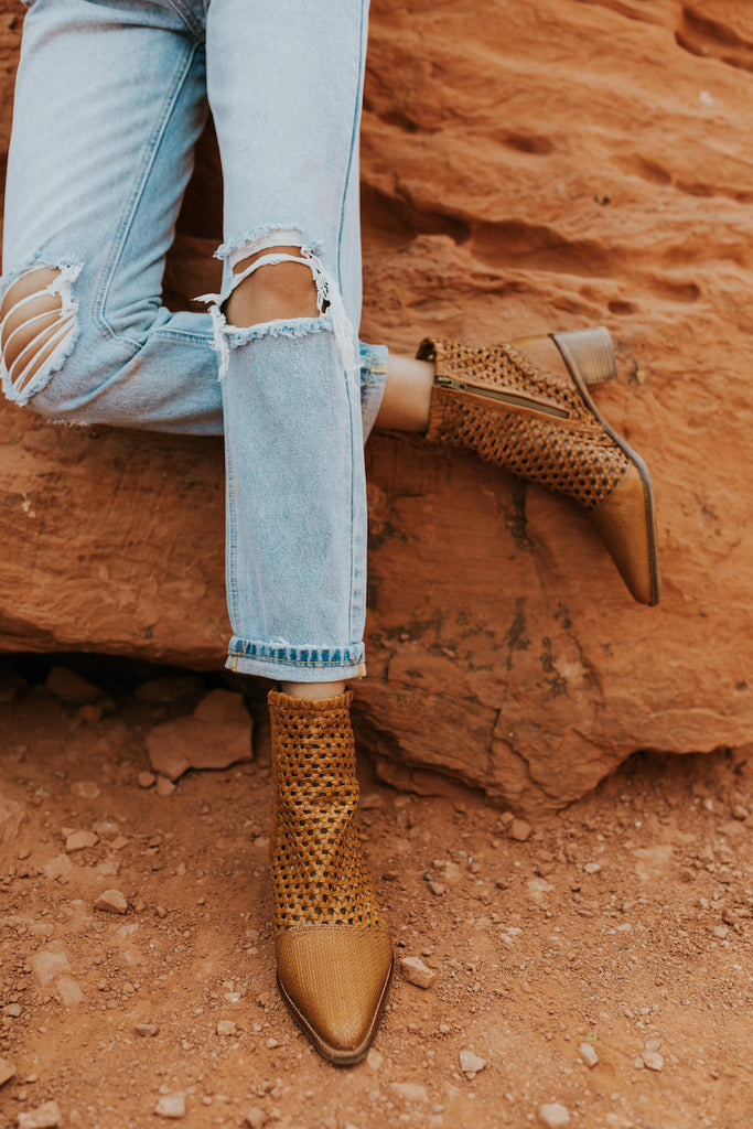 Woven Leather Ankle Boots | ROOLEE