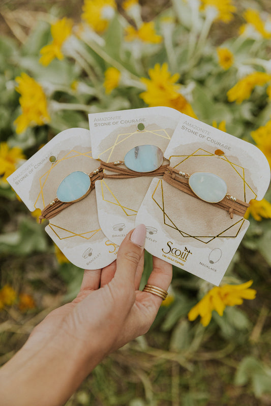 Stone of Courage Suede Wrap Bracelet