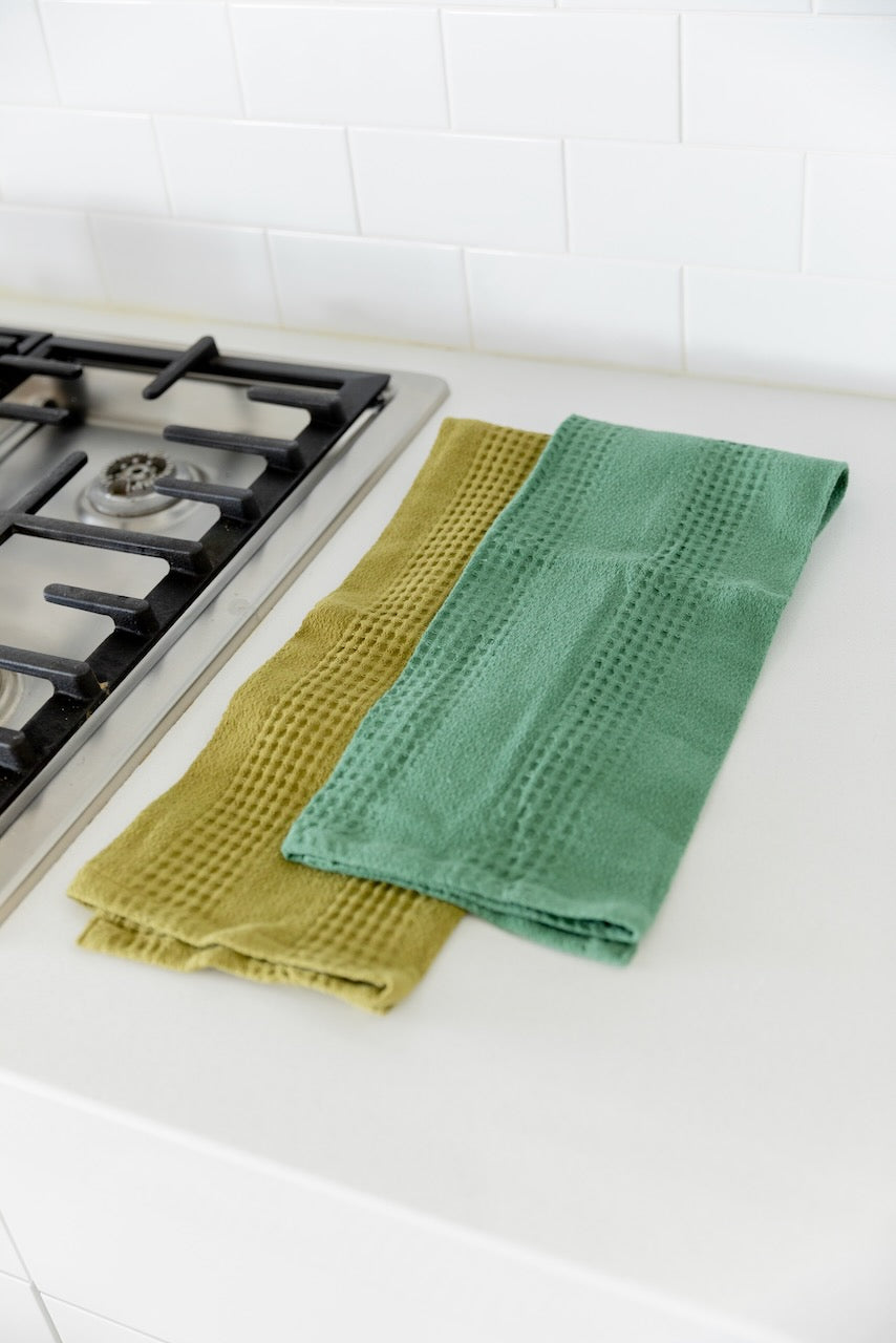 Green Tea Towel Set - Kitchen Towels + Accessories