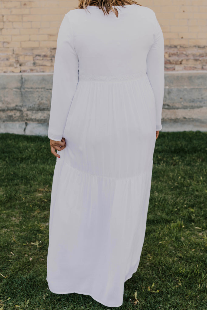 Women's White Maxi Dress | ROOLEE