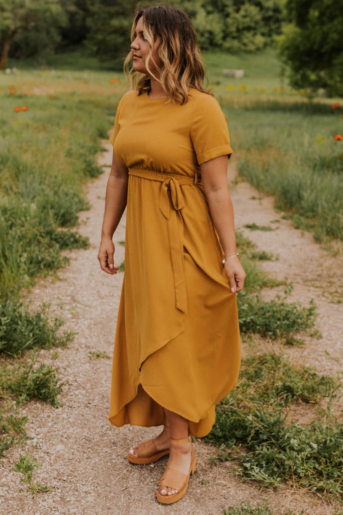 Mustard Wrap Dress | ROOLEE