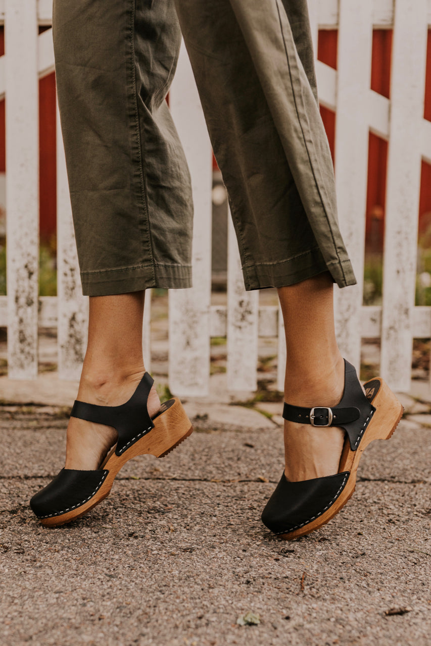 Heeled Leather Clogs - Women's Staple Footwear | Essentials