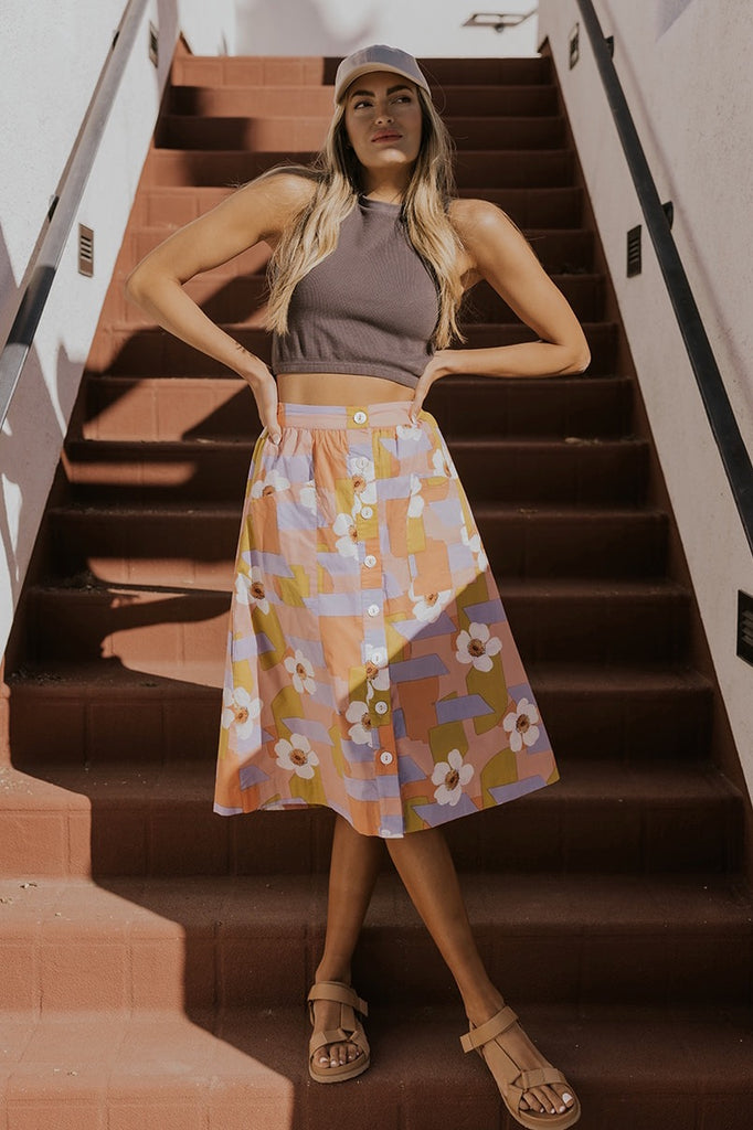 Abstract Floral Skirts For Women | ROOLEE