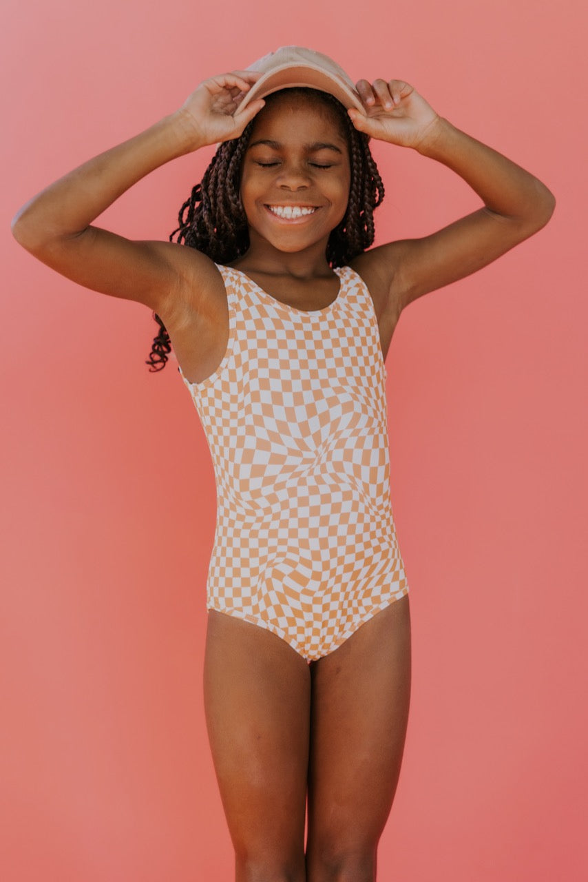 Checkered Print Swimsuit | ROOLEE Kids