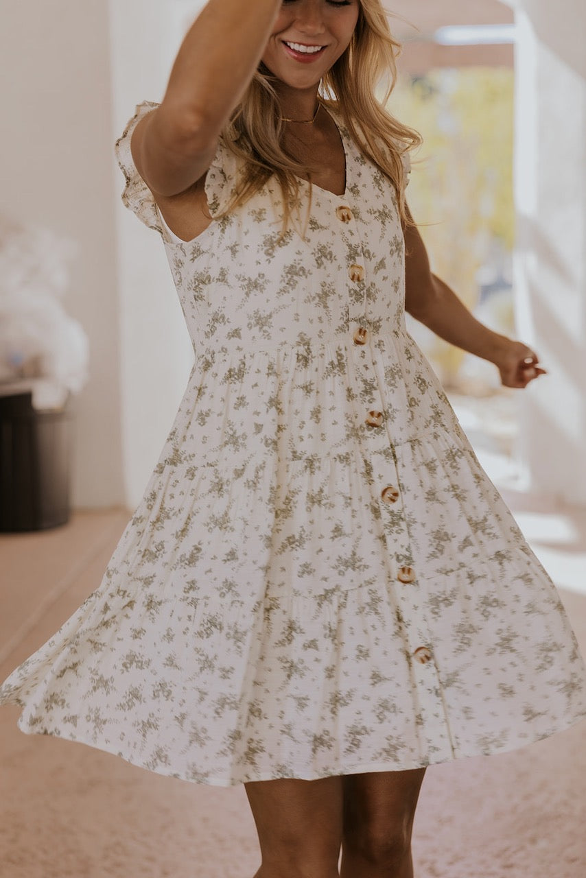 white floral knee length dress White Mesh Floral Dress - Applique Midi Dress - Bustier Dress