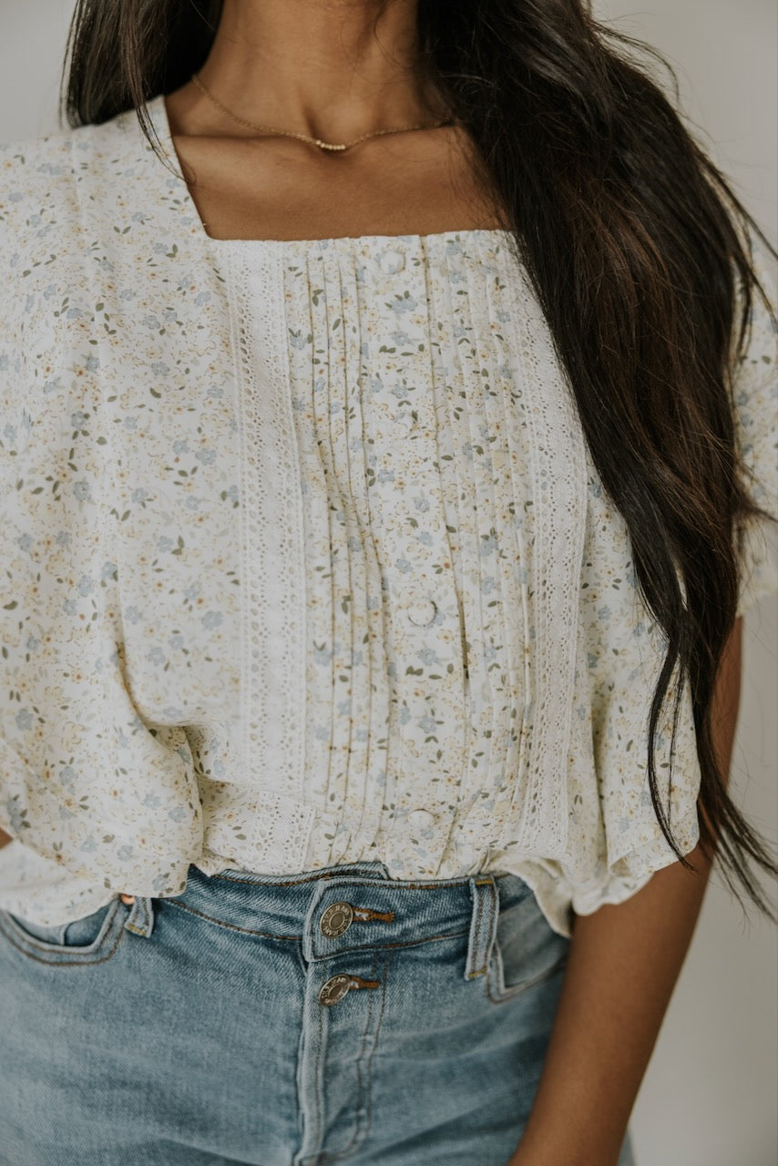 White Floral Blouses | ROOLEE