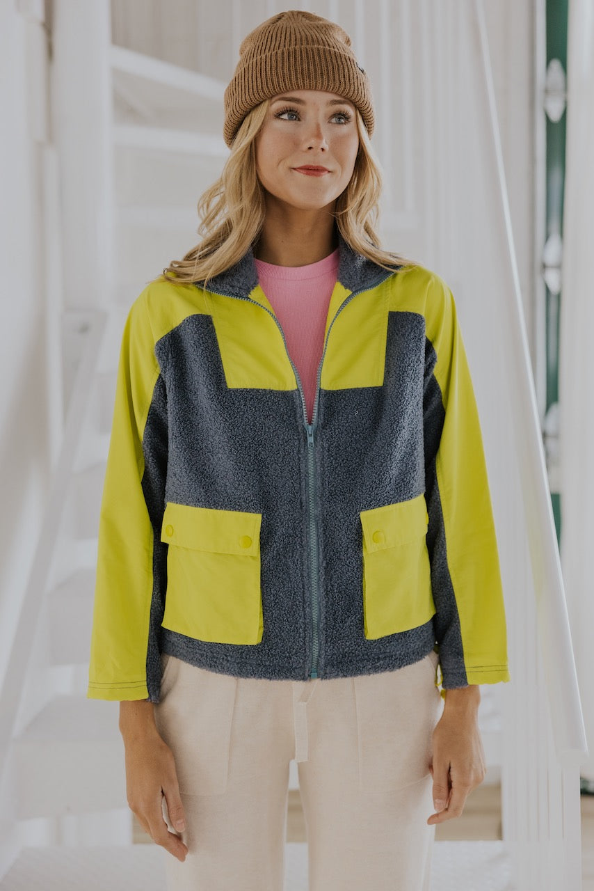 Color Block Athleisure Jacket - Women's Outerwear