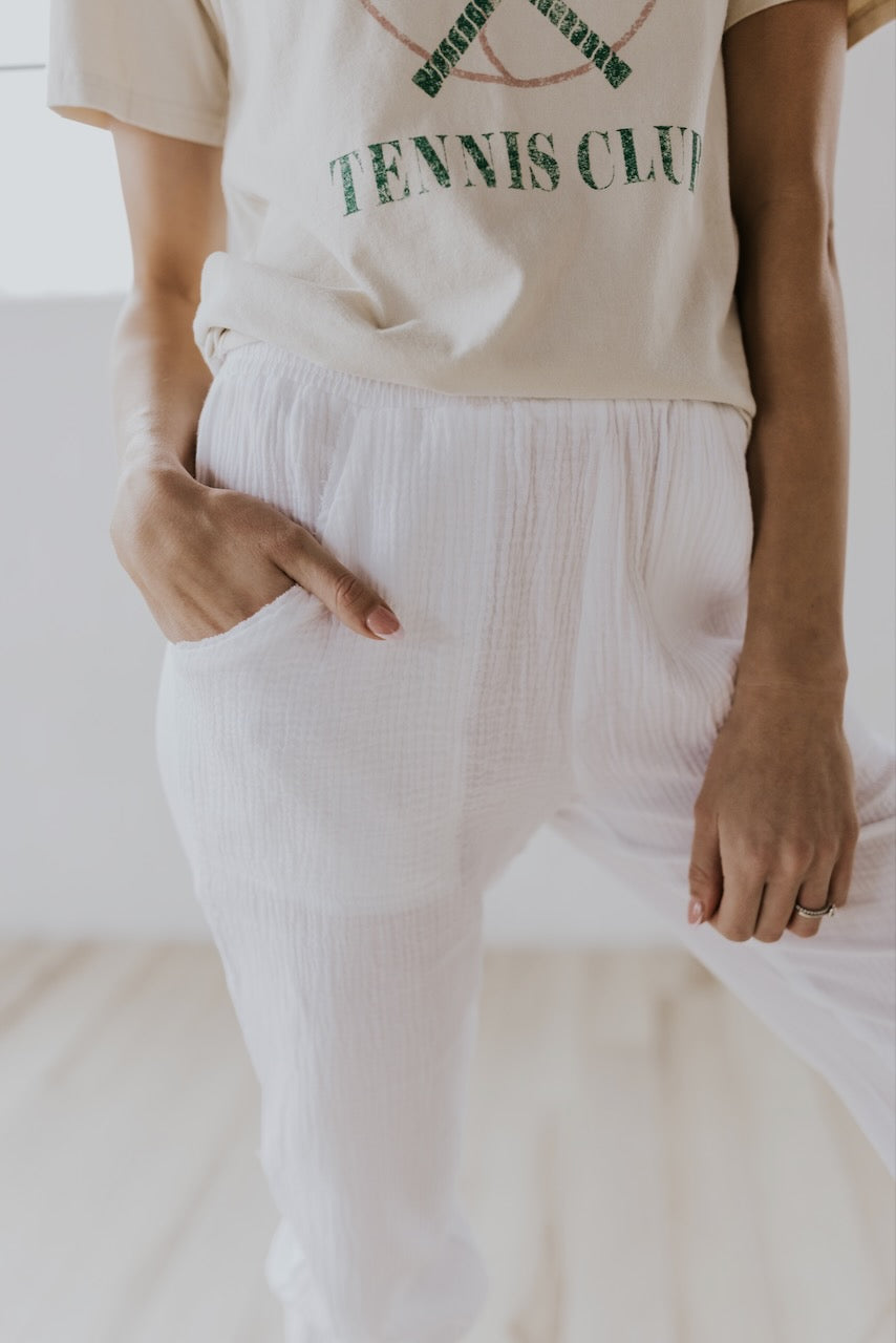Linen White Pants | ROOLEE