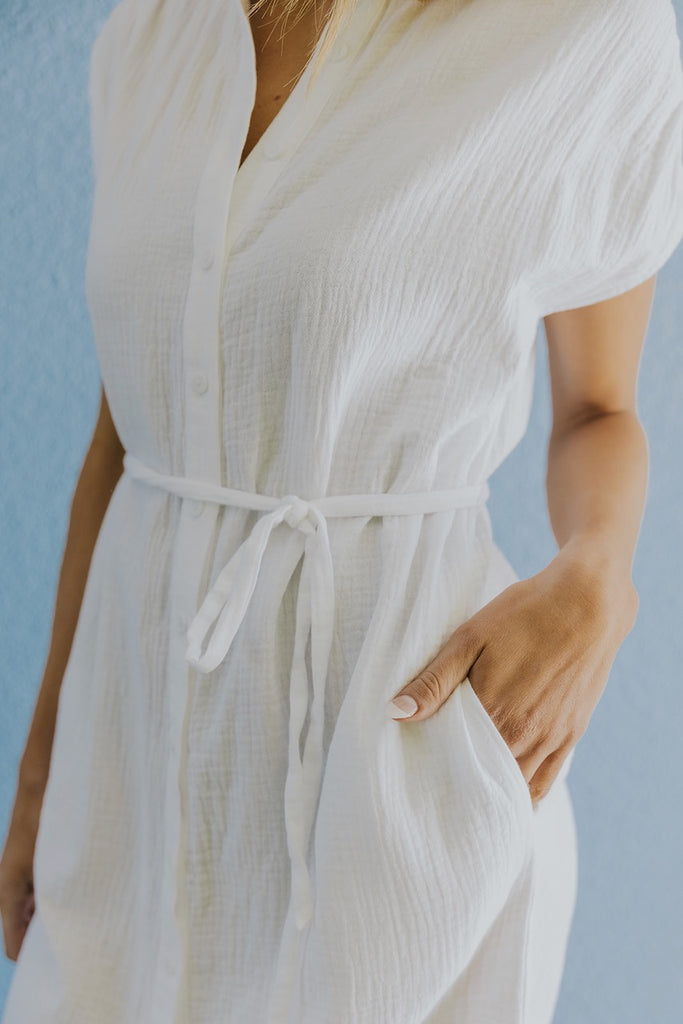 Women's White Sun Dress | ROOLEE