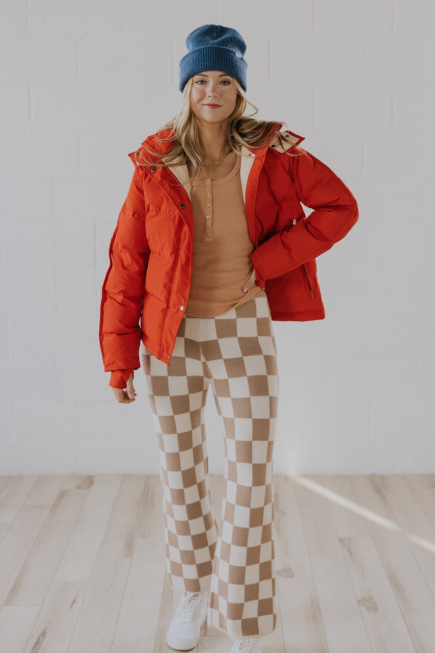 Red Puffer Coats With Hood | ROOLEE