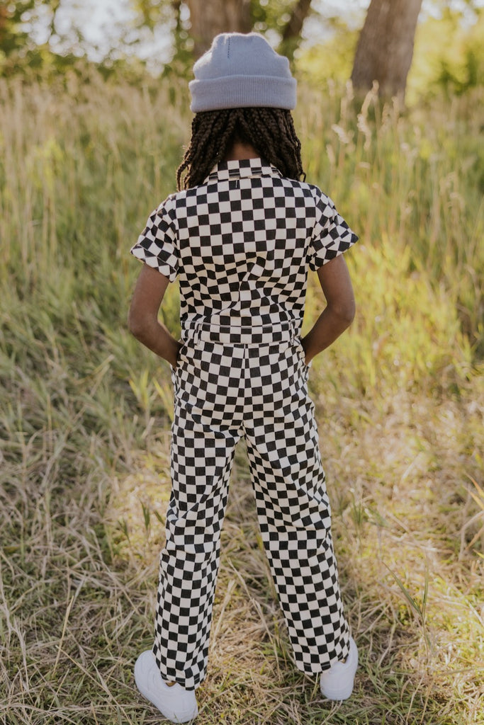 Black And White Jumpsuit For Kids | ROOLEE