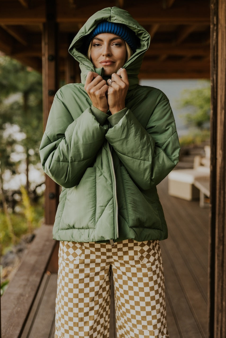 Green Puffer Jacket | ROOLEE