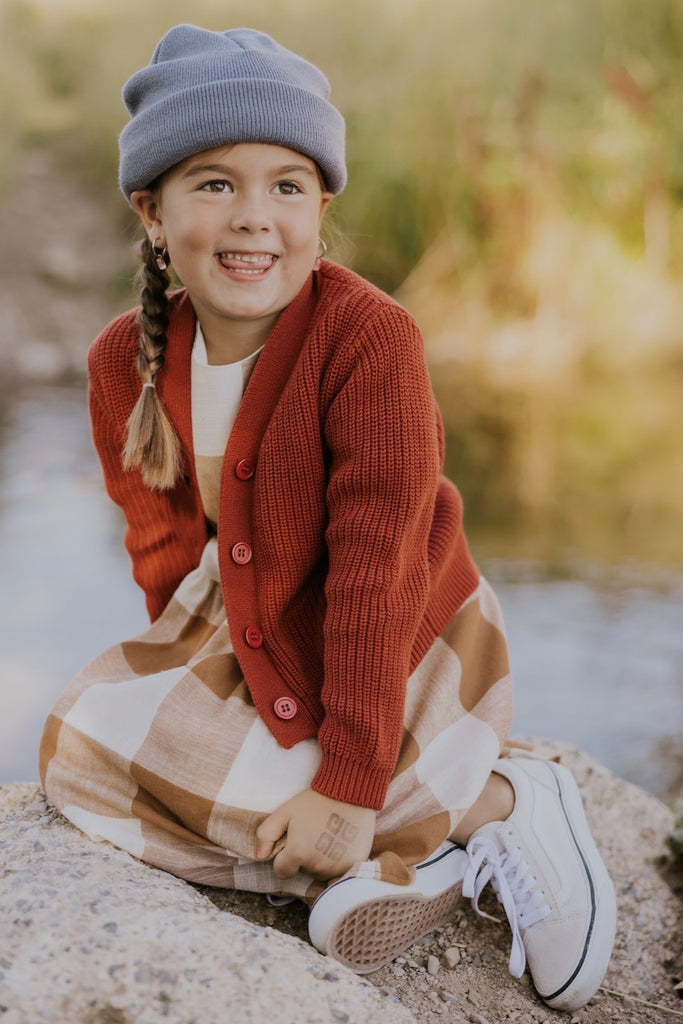 Girls Red Cardigan | ROOLEE