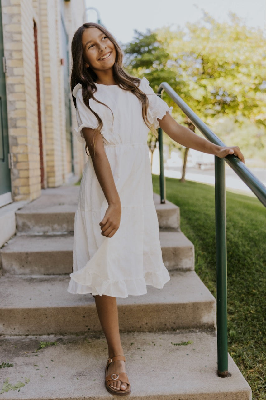 Girls Little White Dress | ROOLEE Kids