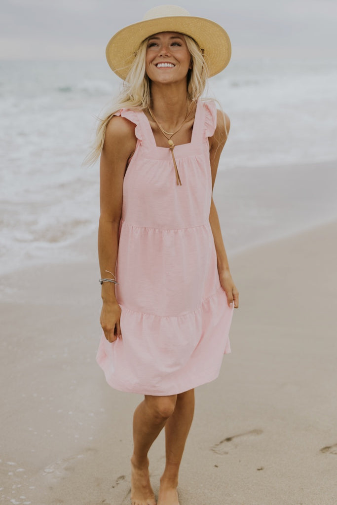 Tiered Pink Summer Dress | ROOLEE
