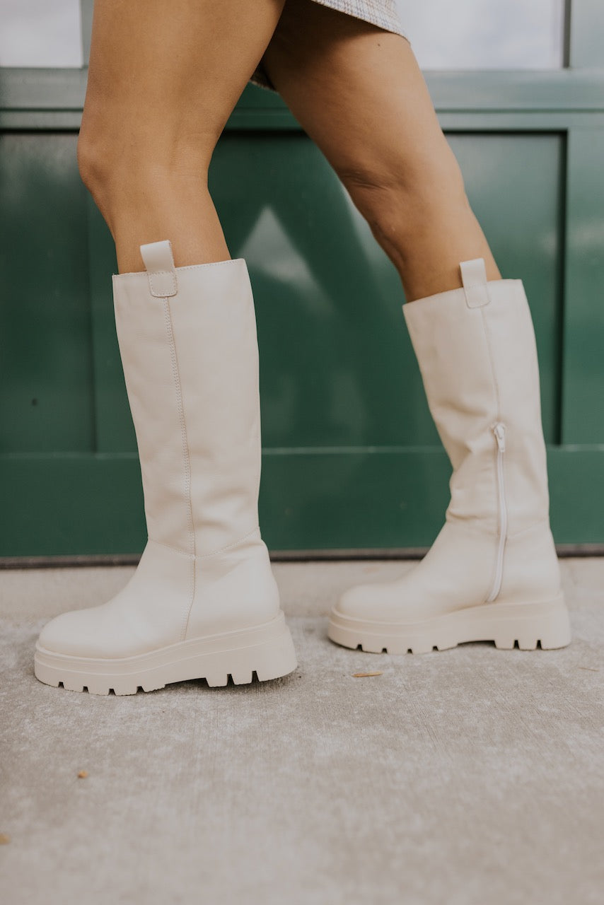 neutral colored everyday tall boots | ROOLEE