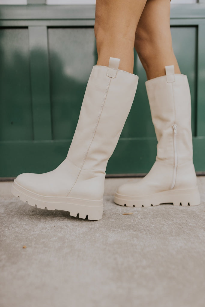 tall neutral colored boots | ROOLEE