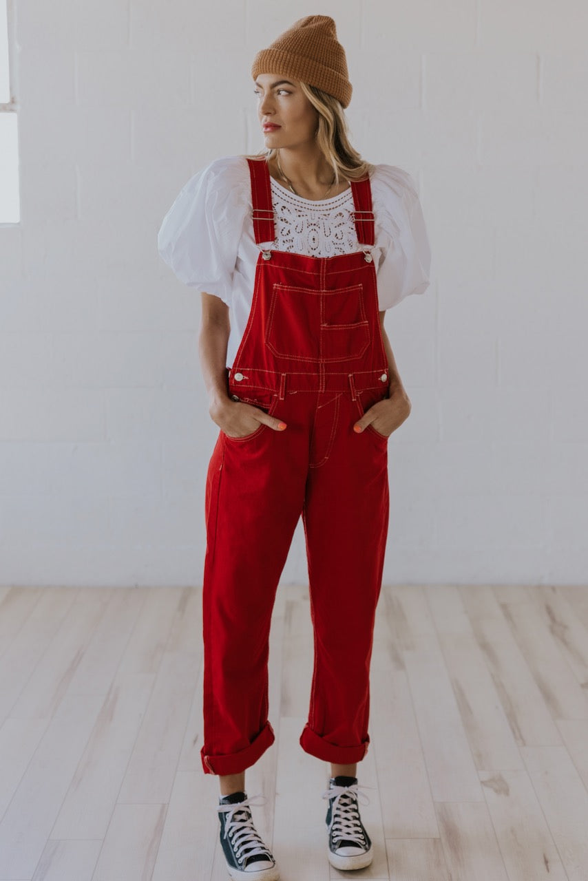 Free People Red Overalls | ROOLEE